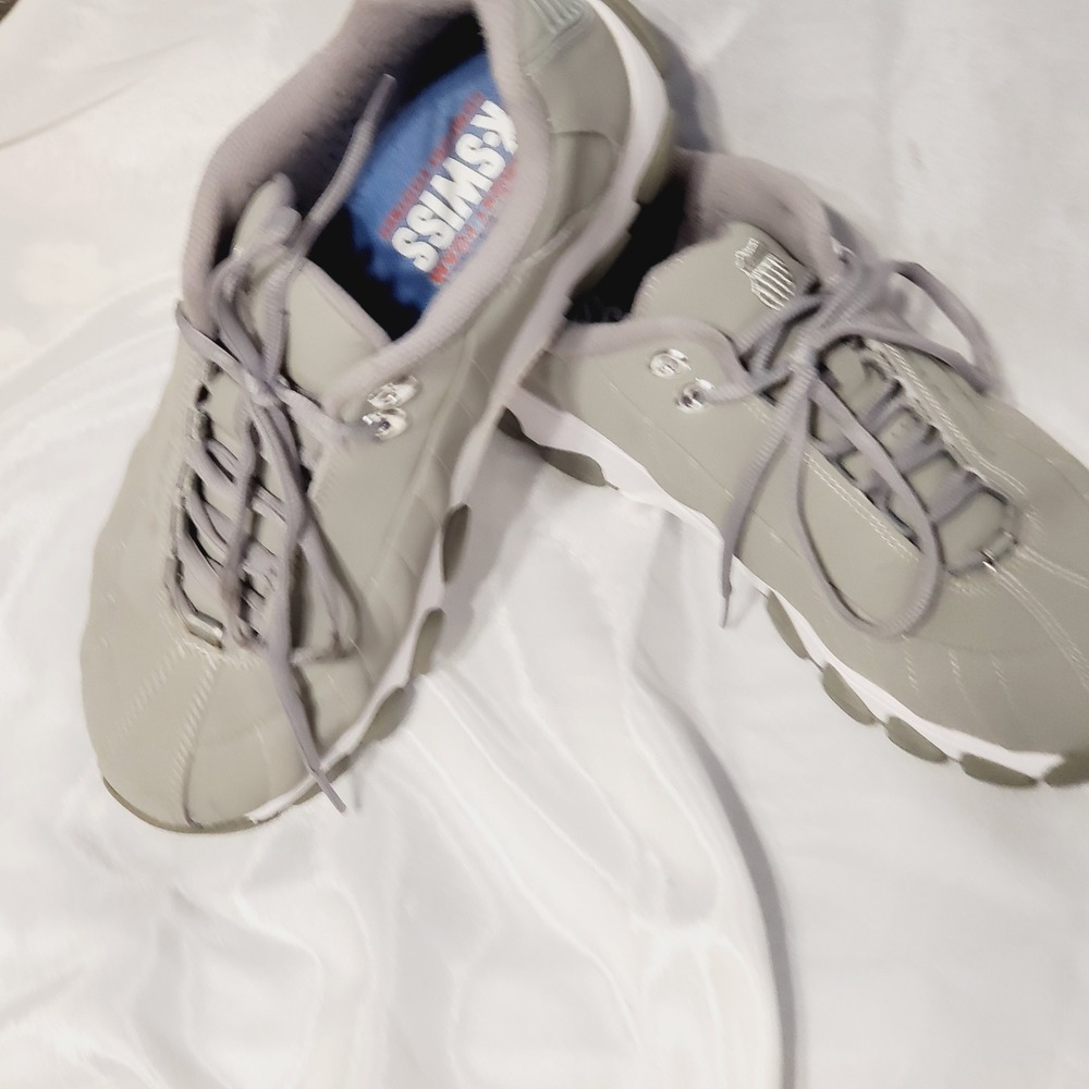 K-Swiss ST329 Low Mens Gray Leather Sneakers Shock Spring 03426-085-XW Size 8